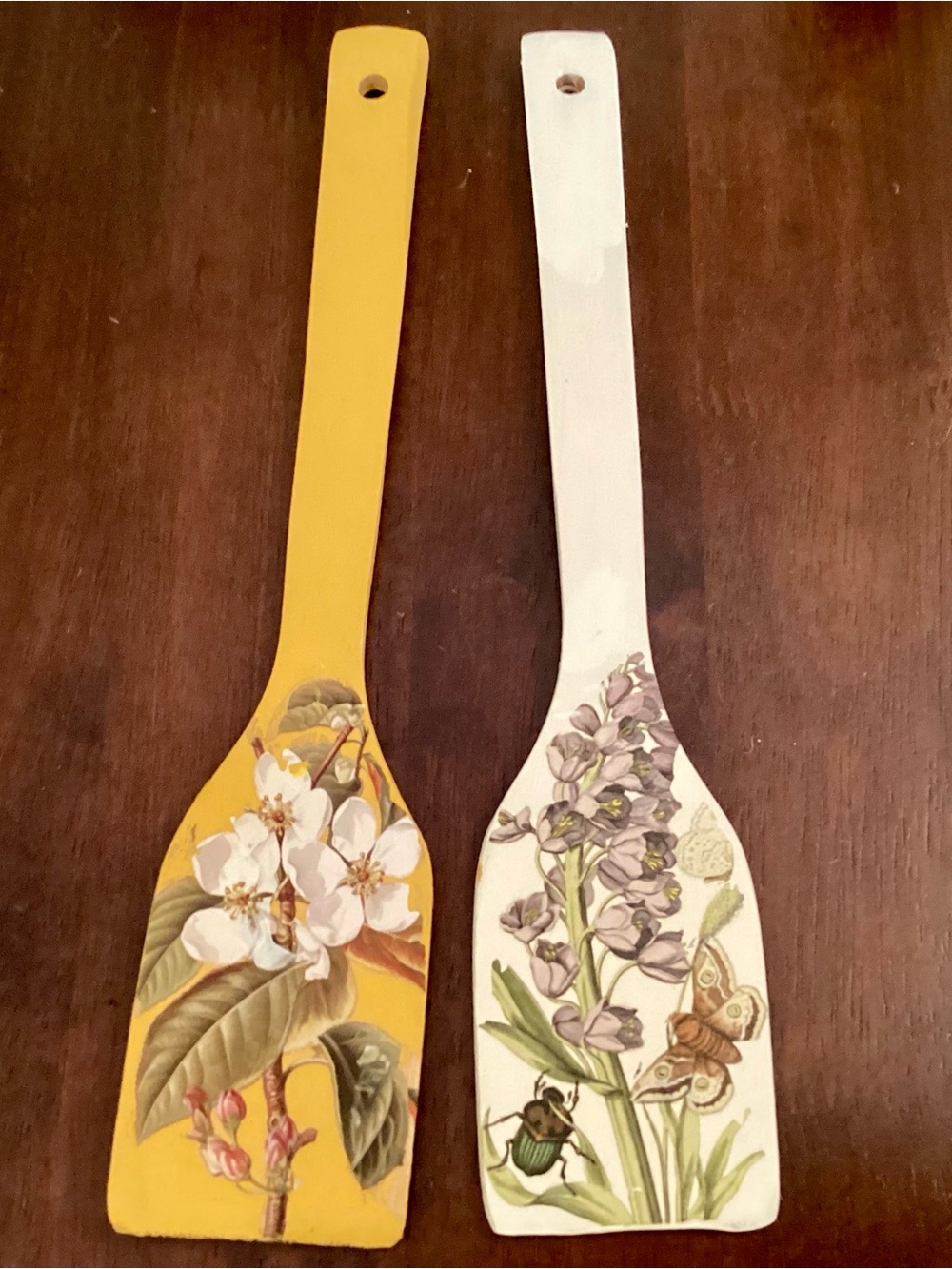 Floral Wooden Painted Spatula Wall Decor